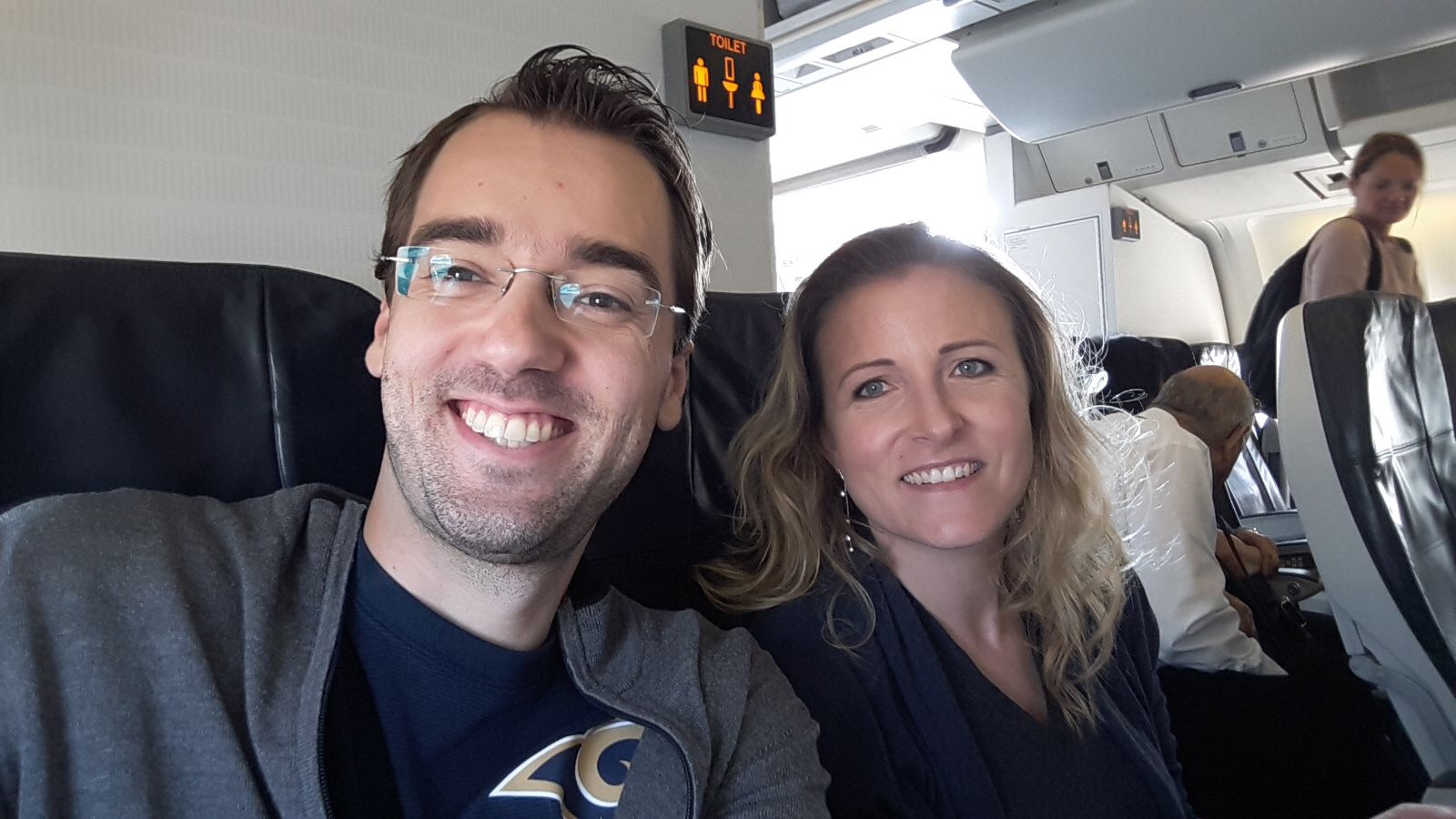 Alexandra et Benjamin Londres Octobre 2017 - avion aller